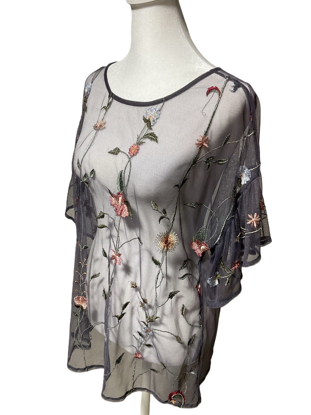 Lucky Brand Sheer Embroidered Blouse - Picture 4 of 11